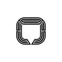Geometric Loop, Minimalist Emblem, Modern Monogram vector