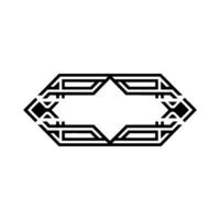 Geometric Deco Ornament, Elegant Border, Hexagon vector