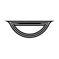 Geometric Crescent, Minimalist , Elegant Outline vector