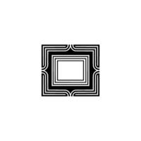 Geometric Deco Emblem, Minimalist, Square vector