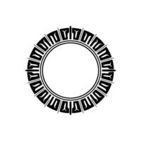 Geometric Tribal Circle Frame, Stylized Black vector