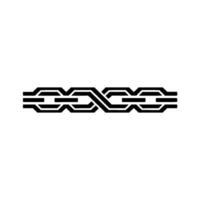 Geometric Interlocking Chain Border, Minimalist vector
