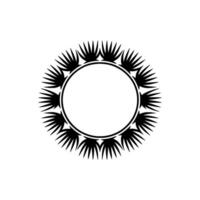 Stylized Palm Leaf Circle, Minimalist , Circular Motif vector