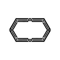 Geometric Hexagon Frame, Art Deco Style, Vintage vector