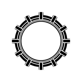 Geometric Circle Frame,Minimalist , Abstract Pattern, Illustration vector