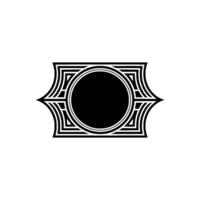 Geometric Deco Frame,Minimalist , Elegant Outline - Circular vector