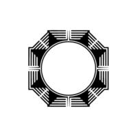 Geometric Deco Frame, Minimalist ,Circular Outline vector
