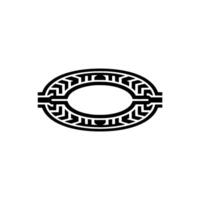 Geometric Oval Ornament, Minimalist , Circular Motif vector