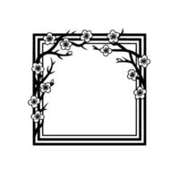Elegant Sakura Frame, Minimalist Floral Border vector