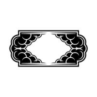 Celestial Frame Cloud Motif, Vintage vector