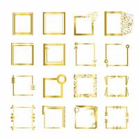 Elegant Gold Square Frames Set vector