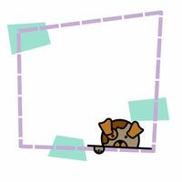 Kawaii Dog Doodles border Frame vector