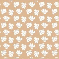 White Scallop Shells Seamless Pattern on Neutral Background vector