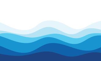 Sea waves layered background illustration and sea beach illustration. vector