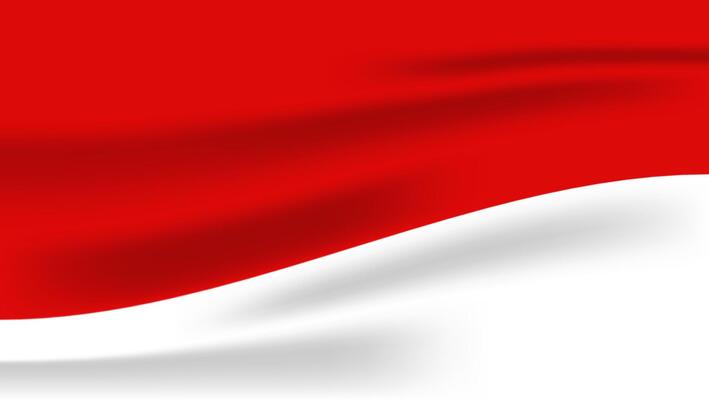 Red and white indonesian flag waving.