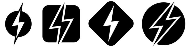 Lightning bolt icon set. Thunderbolt illustration sign collection. Power symbols. vector