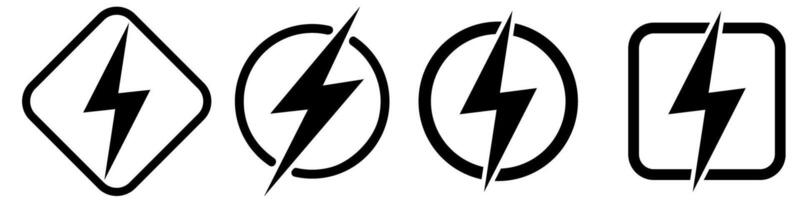 Lightning bolt icon web set. Thunderbolt illustration sign collection. Power symbol or logo. vector