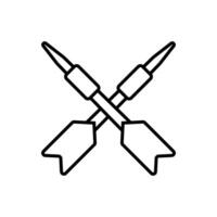 Darts icon. Dart illustration sign. javelin symbol. target web icon. vector