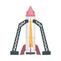 Rocket Launch, New Project Start Up Concept Cartoon Style Illustration vector