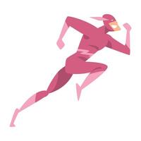 Side View of Superhero Running Fast Cartoon Style Illustration vector