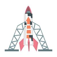 Space Rocket Launch, Business Project Start Up Concept Cartoon Style Illustration vector