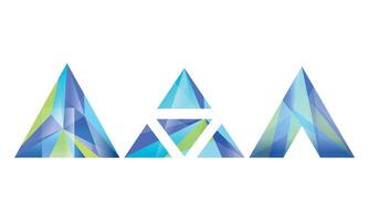 Abstract Geometric Shapes Set, Faceted Crystal Triangular Gems Web Design Element Illustration vector