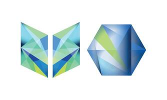 Abstract Geometric Shapes Set, Faceted Colorful Crystal Polygonal Gems, Web Design Elements Illustration vector