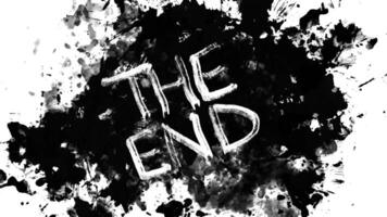 the end text with splash video