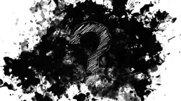white question mark with splash video