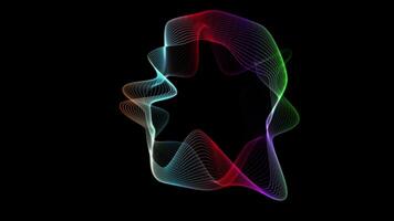 Spectrum waves color circle on black background video