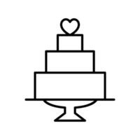 Birthday cake with heart icon over white background. Birthday illustration sign. design for web and apps. vector