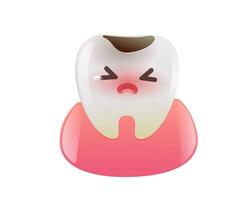 This illustration features a broken tooth character expressing pain vector