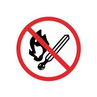 A sign that you cannot light a match. Round label on white background vector