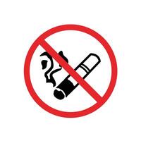 No smoking sign set. Round label on white background vector