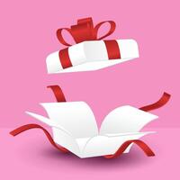 white box open surprise design element vector