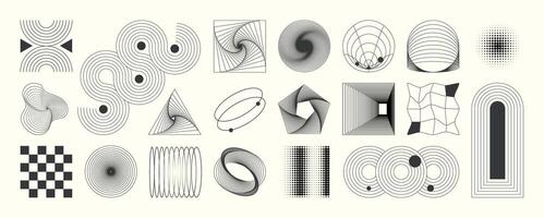 Abstract minimal element mid century wall art collection. vector
