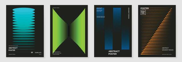 Abstract gradient poster and cover design. Colorful fluid liquid shapes. vector