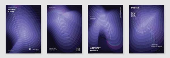 Modern gradient poster background set. Cover template with vibrant perspective geometric prism shapes. Ideal design for social media, cover, banner, flyer. vector
