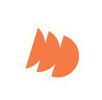 Modern abstract shape element sticker. Flat geometric figure in brutalist style. This unique symbol combines circles and triangles, representing contemporary art and design. Perfect for creative vector