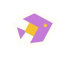 Playful fish element in minimal style sticker. Modern abstract element of brutalism and minimal design. A symbol of creativity and fun, this graphic is ideal for contemporary projects. vector