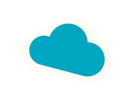 Brutalist cloud icon sticker. Modern abstract symbol. This flat element represents a contemporary design style, combining geometric forms and bold aesthetics. Ideal for creative projects and graphic vector