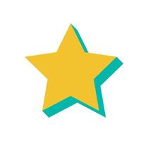 Bold brutalist star icon. Geometric abstract shape with flat design. Unique element with shadow, modern style, and y2k aesthetic. Ideal for creative projects and graphic applications. vector