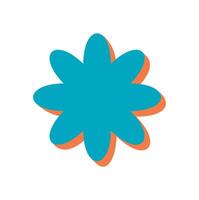Brutalist flower icon. Abstract shape with a modern flat style. This element symbolizes a contemporary aesthetic, showcasing curves and shadows in bold form. Ideal for graphic and decorative vector