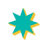 Bold star shape icon. Modern abstract element with a flat design. A striking representation of brutalism, this graphic conveys y2k aesthetics, ideal for contemporary projects. vector