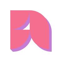 Modern abstract shape icon. Minimalistic figure and symbol with a smooth curve. This design highlights brutalist aesthetics, showcasing a shadowed element with bold Y2K style, ideal for contemporary vector