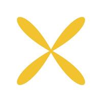 Flat abstract flower icon. Minimal shape symbol in y2k style. This brutalist design element showcases a geometric figure, an artistic icon that fits contemporary aesthetics, suitable for various vector