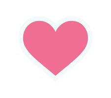 Cute flat heart icon sticker. Bold round symbol of love. Abstract shape and modern element, y2k style, graphic icon for decoration or trendy designs. vector