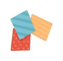 Colorful craft paper for kids in school workshop. Creative DIY decoration elements in flat style with hand involvement. Suitable for art projects, educational materials, and children's activities. vector