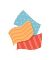 Colorful fabric and textile elements with unique patterns for decoration and craft projects. Creative supplies objects for DIY activities. Concept of art, hobby, creative workshops, suitable school vector