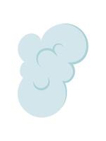 Cartoon cloud shape in soft blue color for decoration. Cute cloud concept with a playful style, suitable for children's art projects, DIY crafts, and creative activities. vector